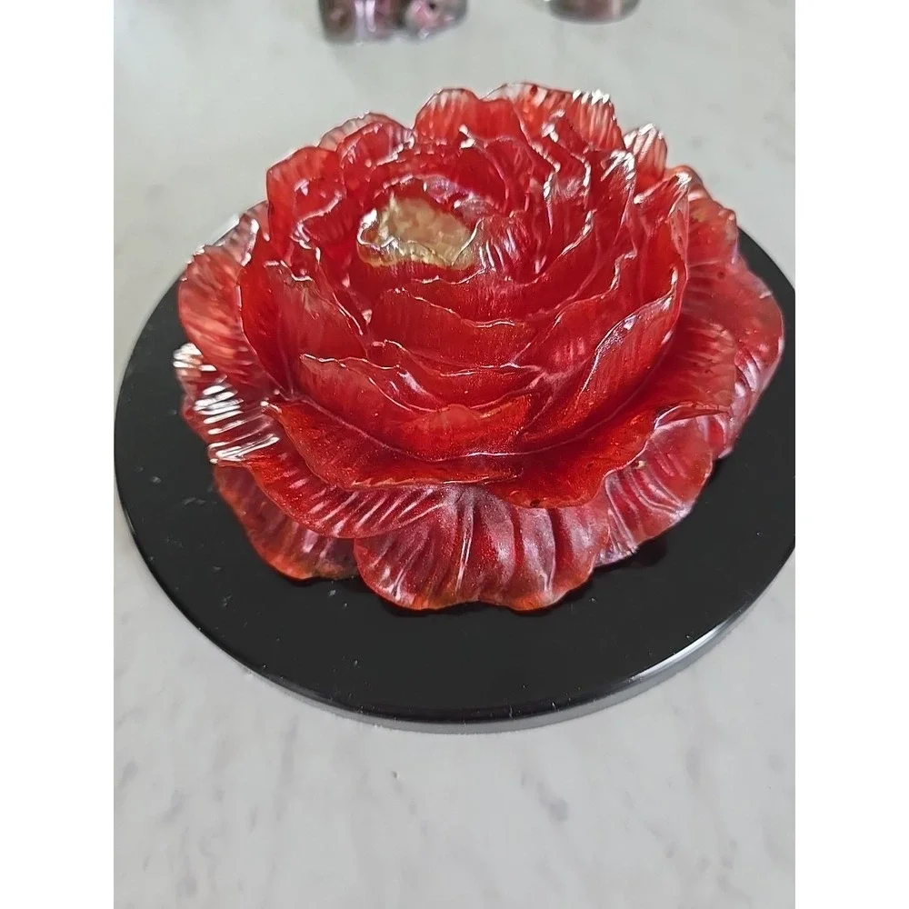 Handmade‎ Resin Flower Black Red DecorationGift.  602